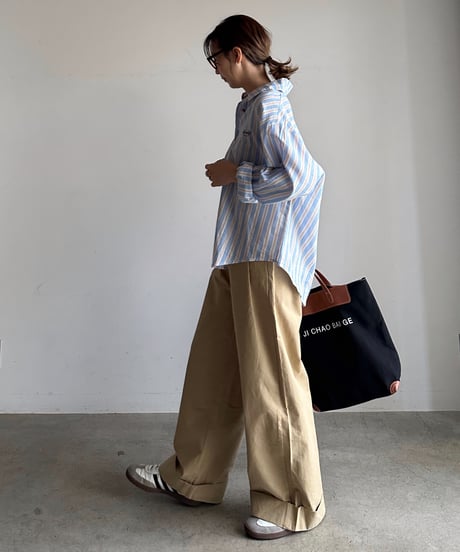smooth chino wide pants