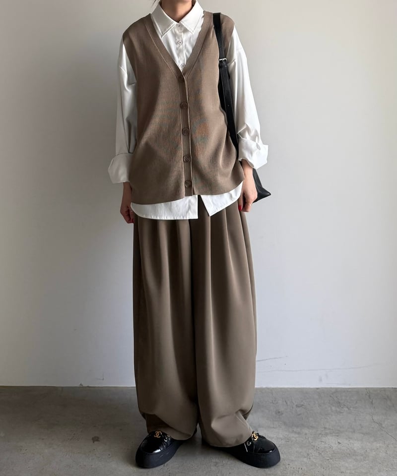ARULLE tweed button vest セットアップ summer knit button vest | ARULLE