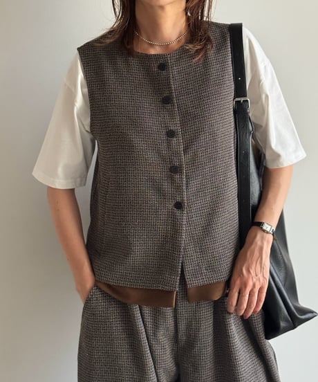 tweed button vest (set up対応)【予約商品】