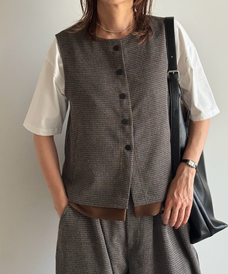 ARULLE tweed button vest セットアップ tweed button vest (set up対応) | ARULLE