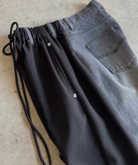 half & half denim pants