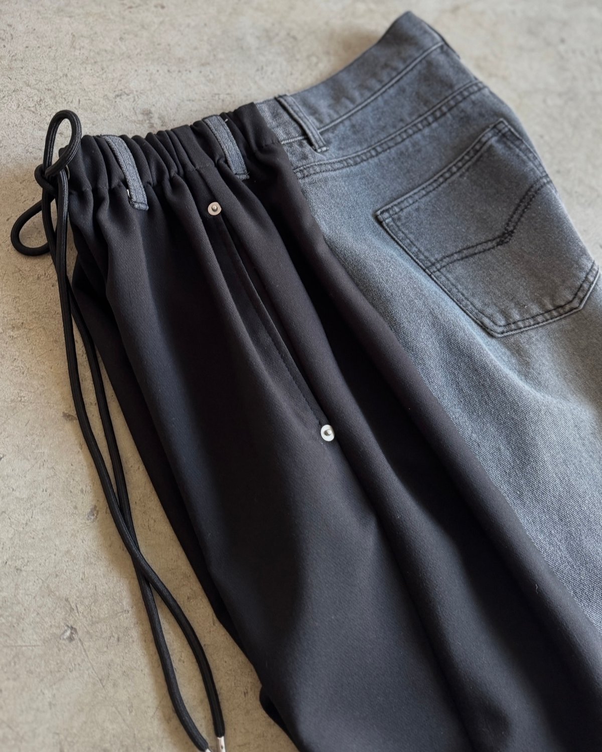 half & half denim pants | ARULLE