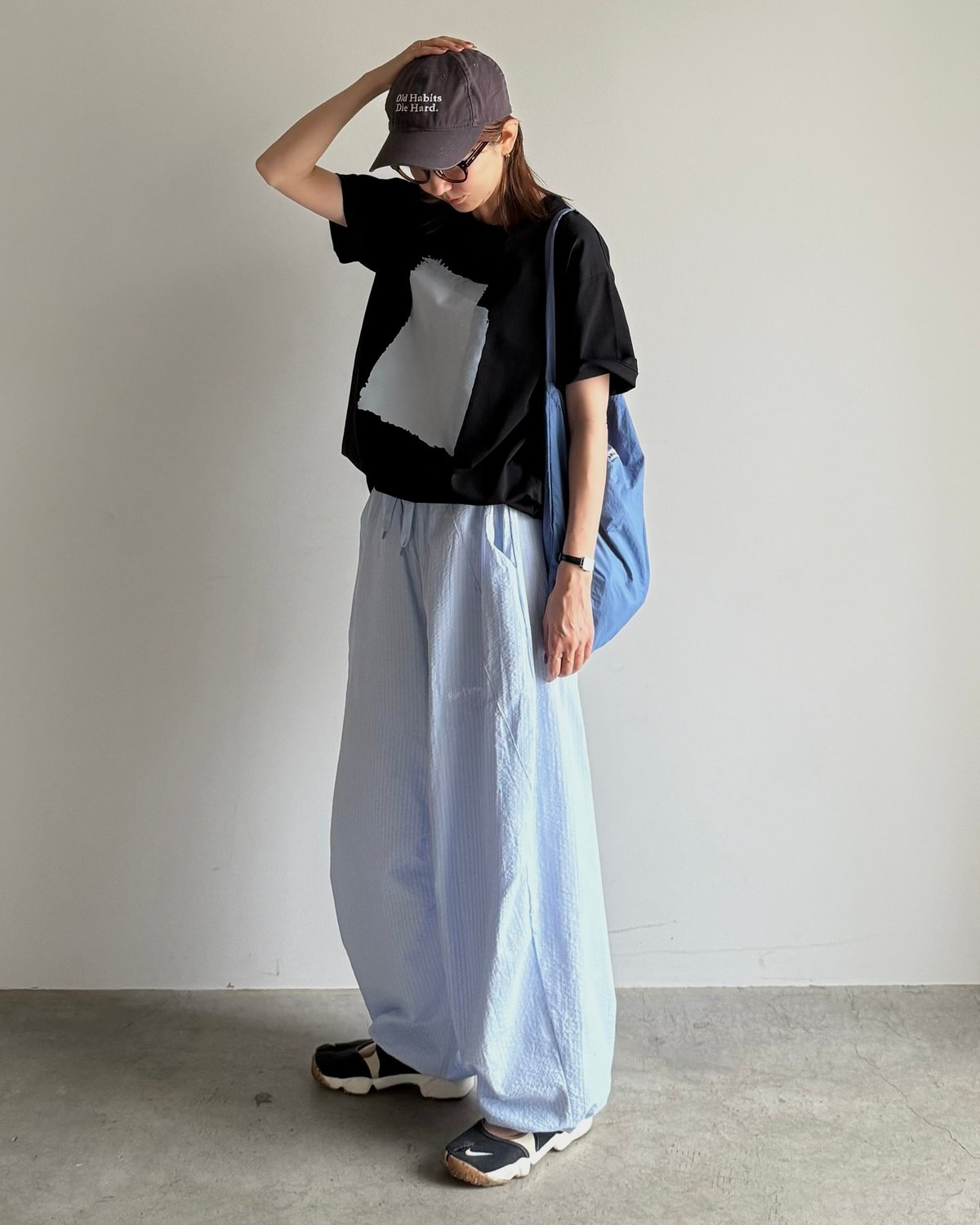 blue stripe jogger pants | ARULLE