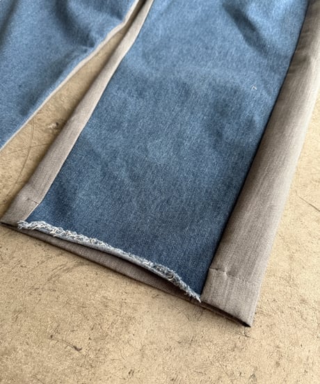 half & half denim pants