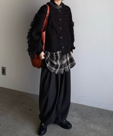 fringe knit cardigan