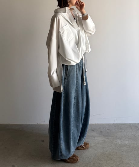 drawst hem skipper shirt