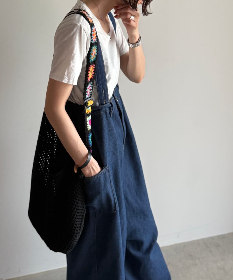 ARULLE ストラップデニムパンツ（デニムサロペット） strap denim pants | ARULLE