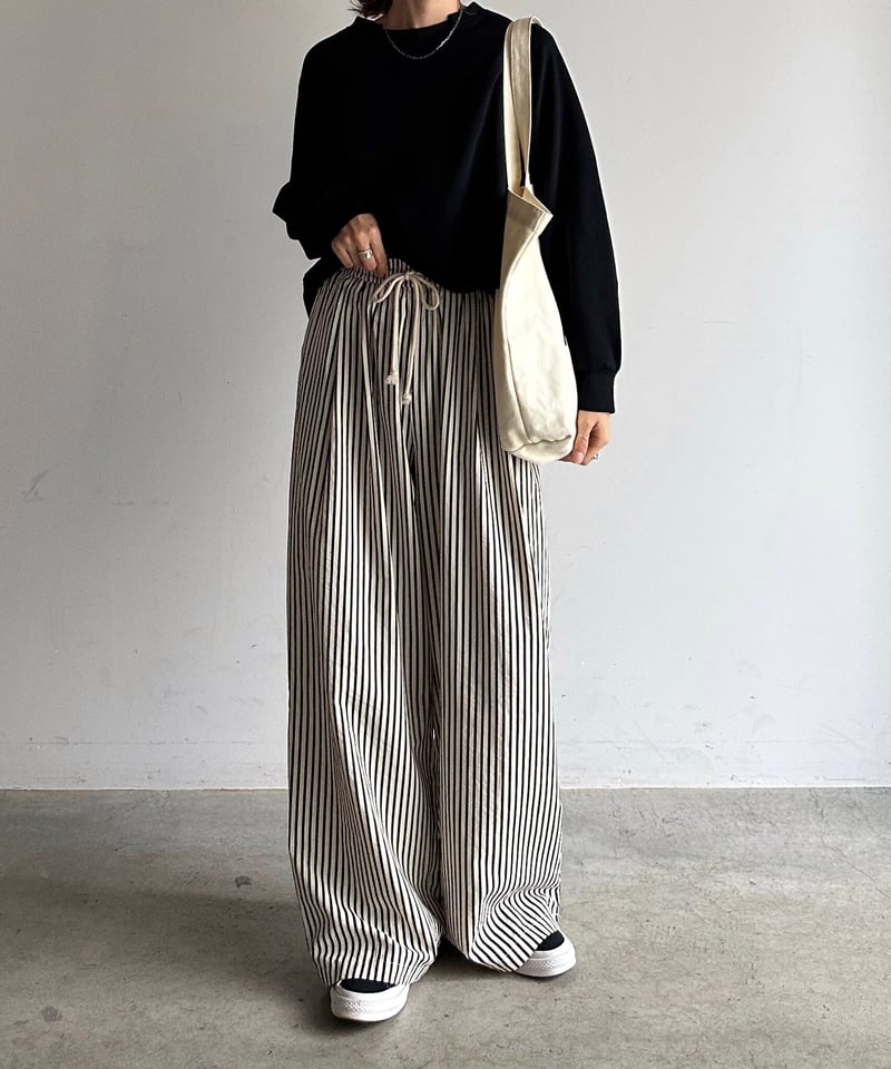 PEEL\u0026LEFT dobby stripe army trousers S