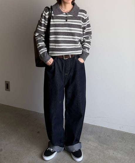 border knit polo