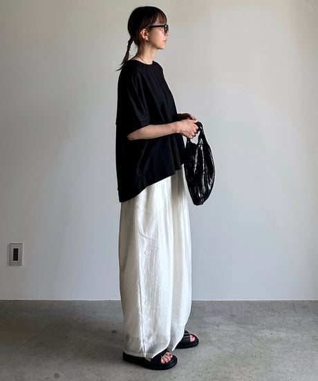 sheer lyocell tuck pants