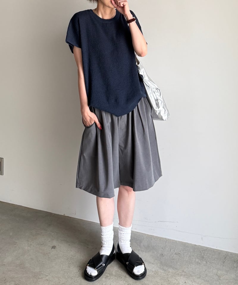 gather flare half pants | ARULLE