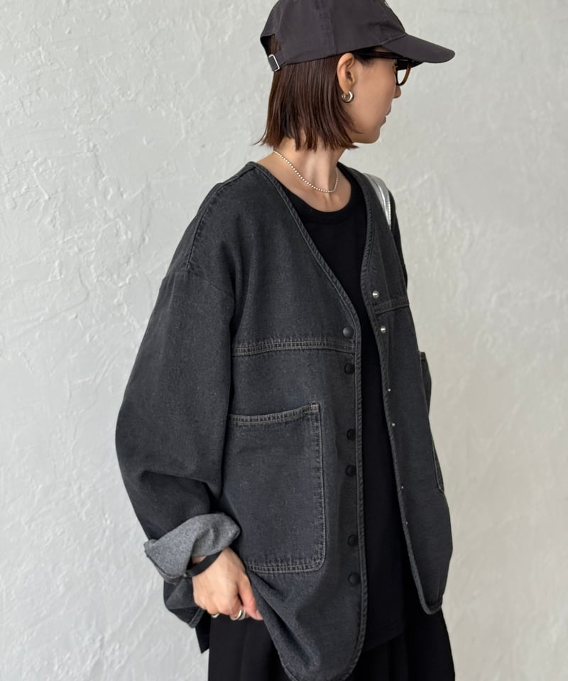 ジャケット・アウター ARULLE  v-collar denim jacket v-collar denim jacket | ARULLE