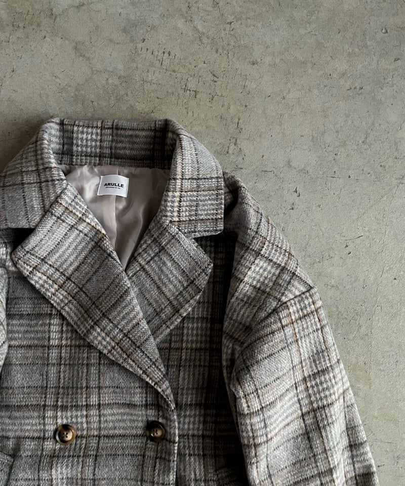 KIIT キート / BALOON WOOL CHECK CHESTER COAT バルーンウール