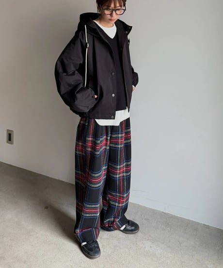 【POPUP】roll up warm slacks〈check〉
