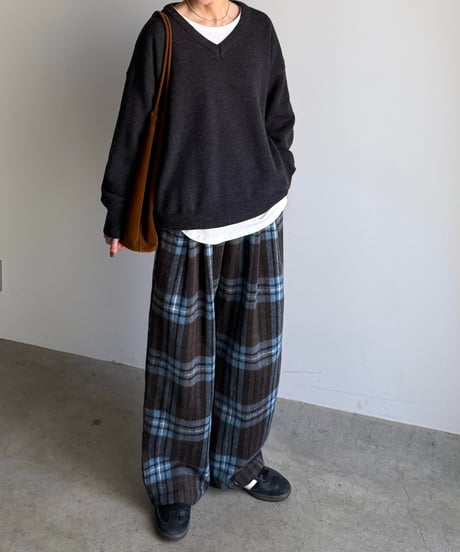 flannel check easy pants