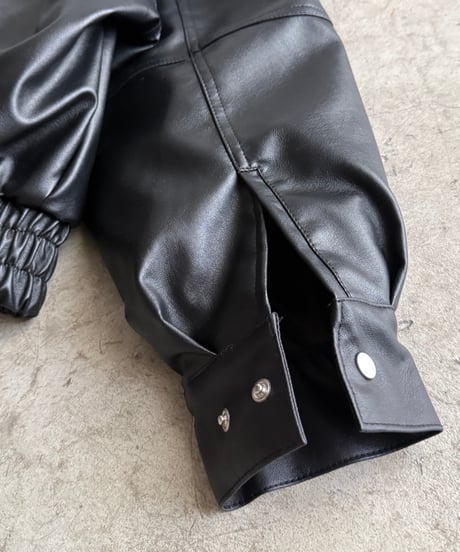 quilting fake leather jacket