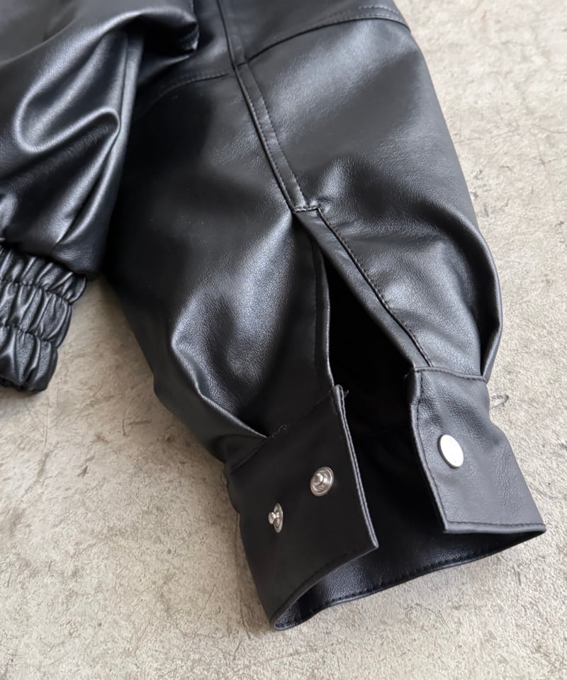 quilting fake leather jacket | ARULLE