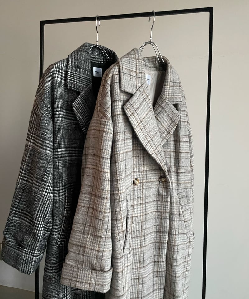 KIIT キート / BALOON WOOL CHECK CHESTER COAT バルーンウール