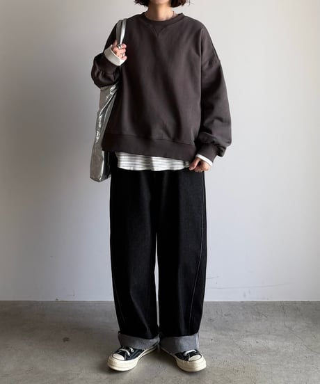 pleats curve denim