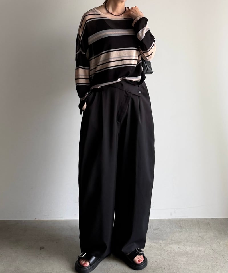 【タグ付き未使用】ARULLE roll up warm slacks drape wrap pants (set up対応) | ARULLE