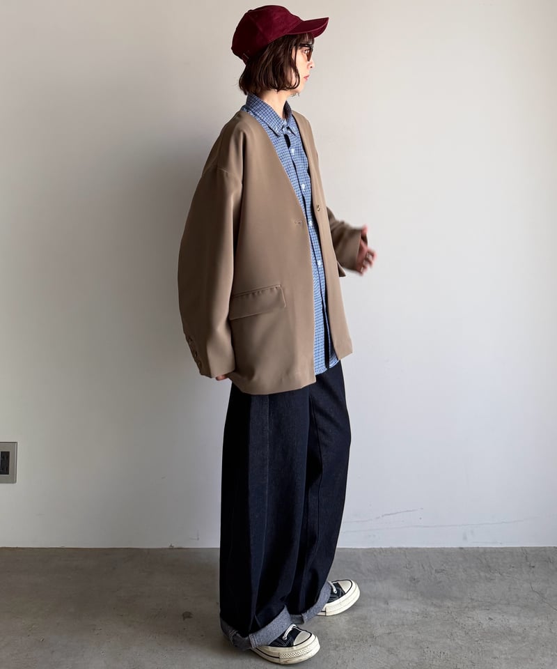 collarless cocoon jacket (set up対応) | ARULLE