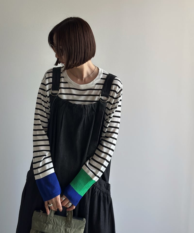 ARULLE 】カラーカフボーダーカットソー