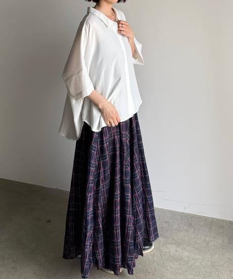 back gather sheer shirt【一部予約】