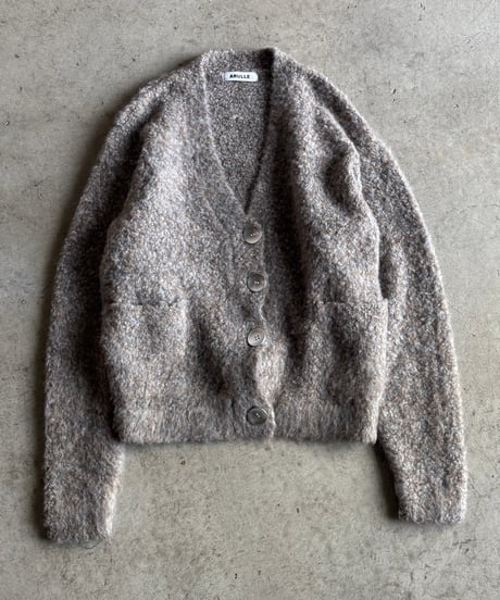 boucle yarn cardigan