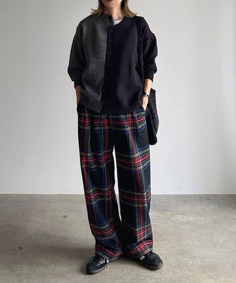 【POPUP】roll up warm slacks〈check〉