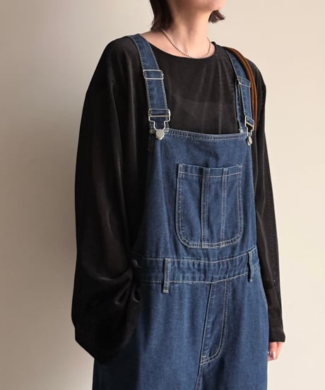 loose fit denim salopette