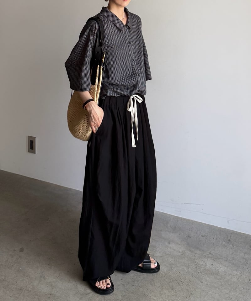 color drawstring easy pants【一部予約】 | ARULLE