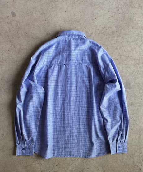 blue pattern shirt