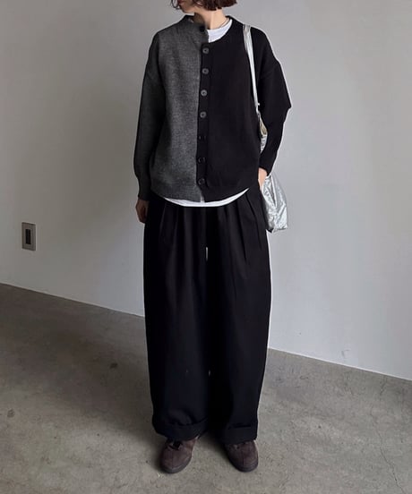 three tuck cotton slacks