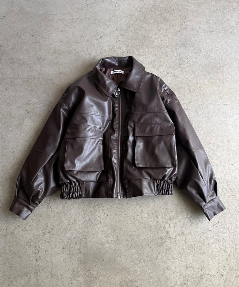 quilting fake leather jacket | ARULLE