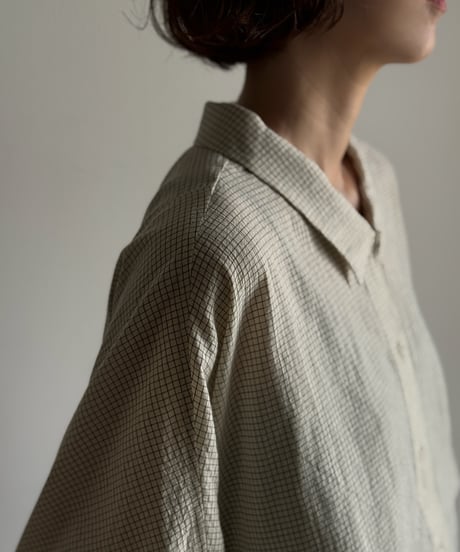 back shirring check shirt【一部予約】