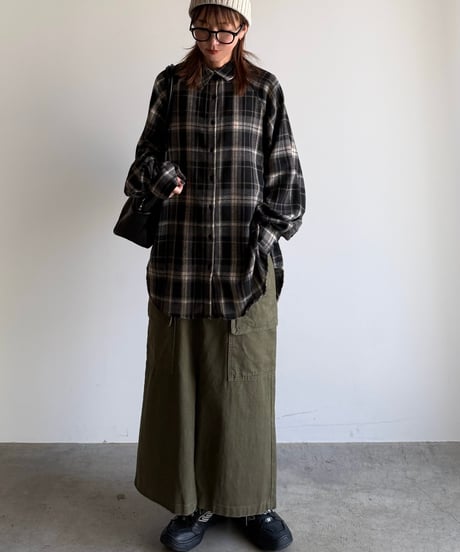military cargo long skirt