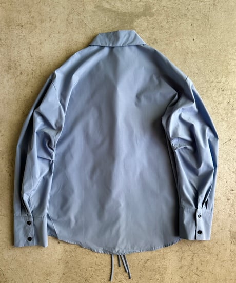 front ribbon blue shirt
