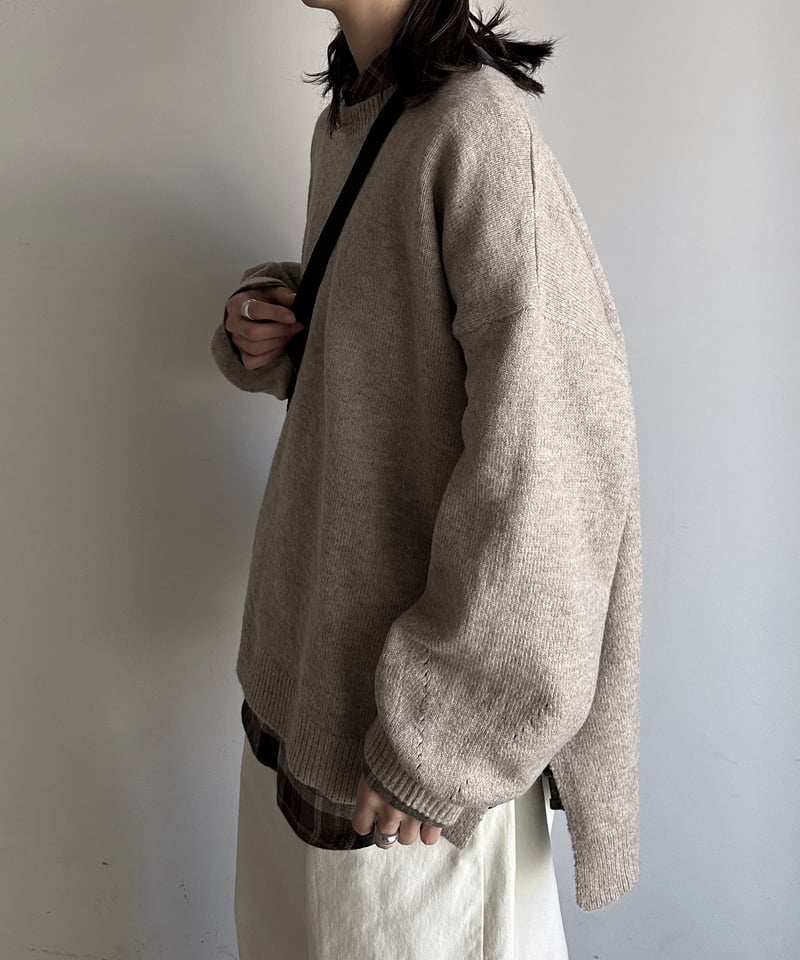 7G ALPACA WOOL CARDIGAN RIB STITCH KNIT 7G ALPACA WOOL CARDIGAN