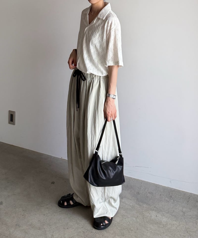 color drawstring easy pants【一部予約】 | ARULLE