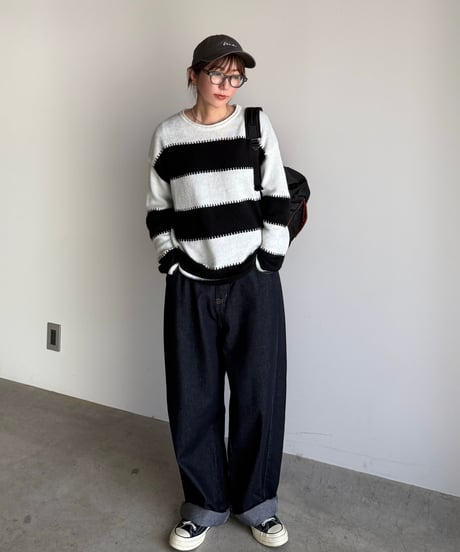 pleats curve denim