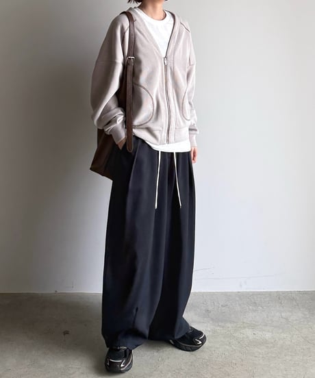 color stitch zip cardigan