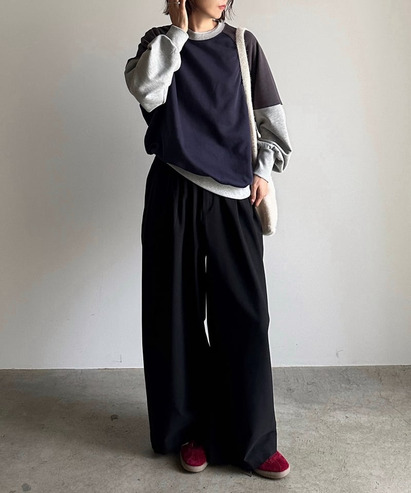tuck wide slacks | ARULLE