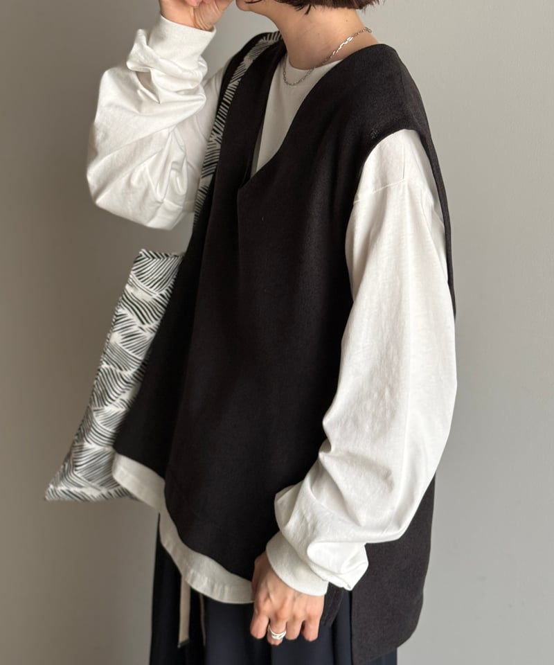 【lawgy】linen layered vest レイヤードベスト layered linen-like vest【予約商品】 | ARULLE
