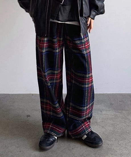 【POPUP】roll up warm slacks〈check〉