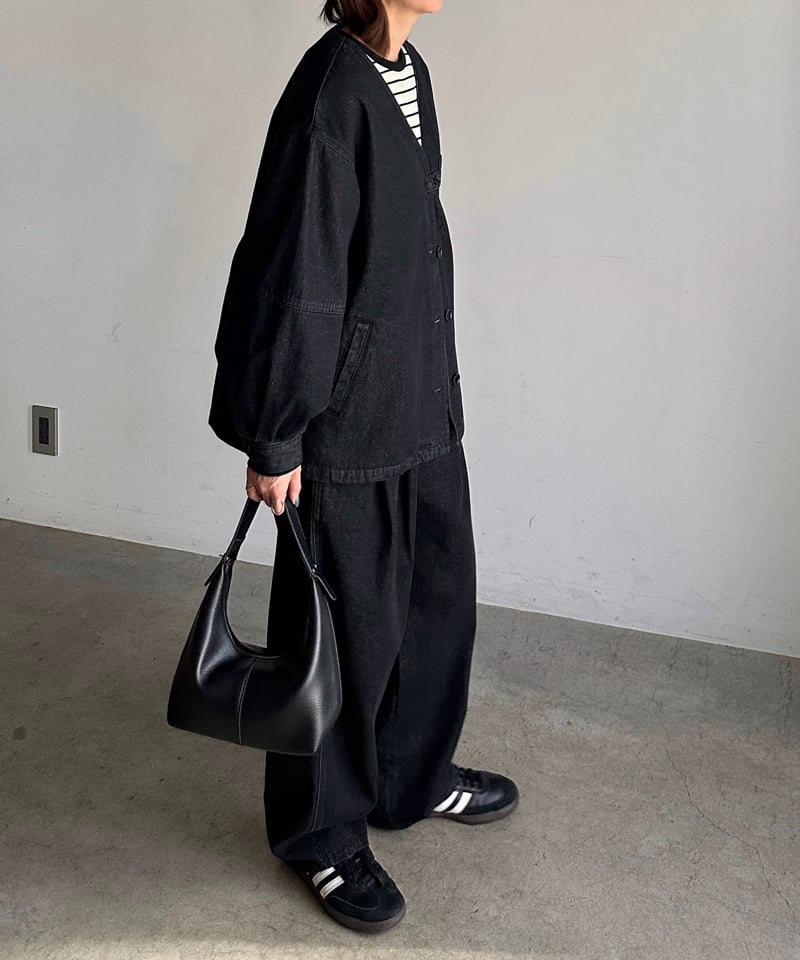 FASHIRU denim setup（×ARULLE）ブラック サイズ1