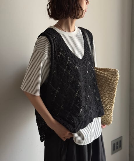 knit lace vest