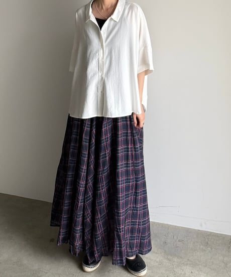 tartan check crinkle skirt