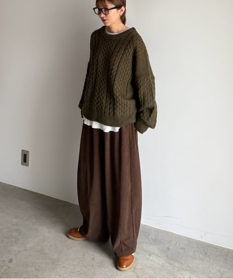 【POPUP】loose tapered corduroy pants
