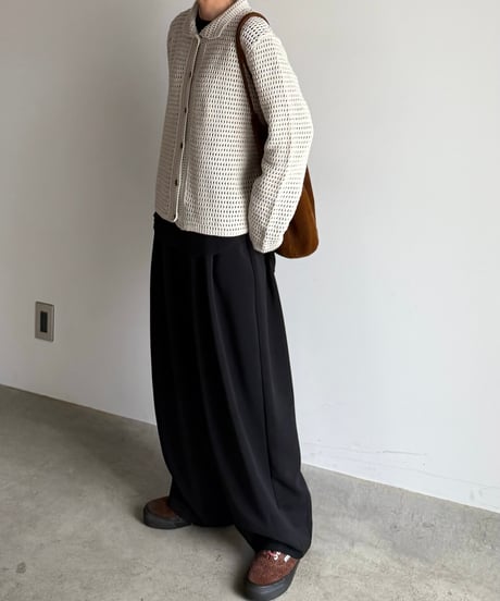 crochet style knit cardigan