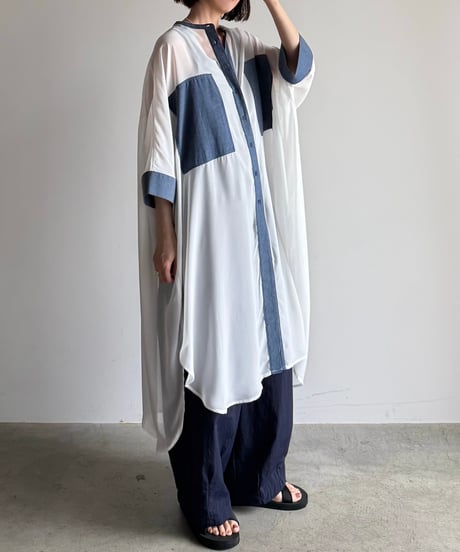 dungaree pocket long shirt